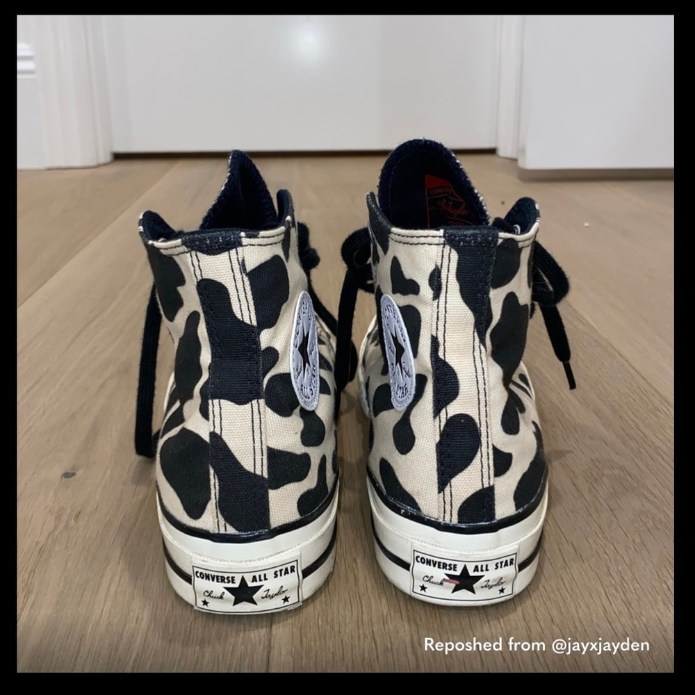 Cow print converse